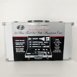Mr. Bar-B-Q 21-Piece Stainless Steel BBQ Tool Set with Aluminum Case – Brand New